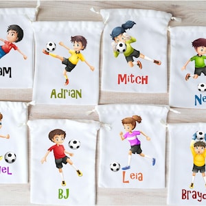 Soccer Favor Bags Soccer Sports Party Favors Personalized Party Gift Bags Loot Bags Goodie Bags Sports Team - SET OF 5 BAGS