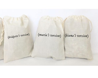Swiftie Party Favor Bags: Set of 5 Personalized Muslin Bags
