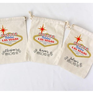 Las Vegas Bachelorette Favor Bags: Personalized Hangover Kit - Set of 5