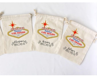 Las Vegas Bachelorette Favor Bags: Personalized Hangover Kit - Set of 5