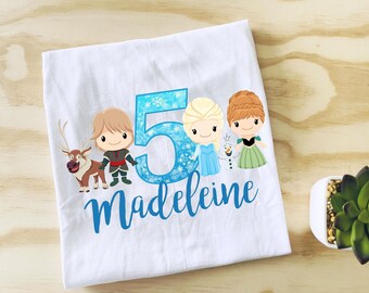 Frozen Birthday Shirt: Personalized Elsa Anna Kids T-shirt