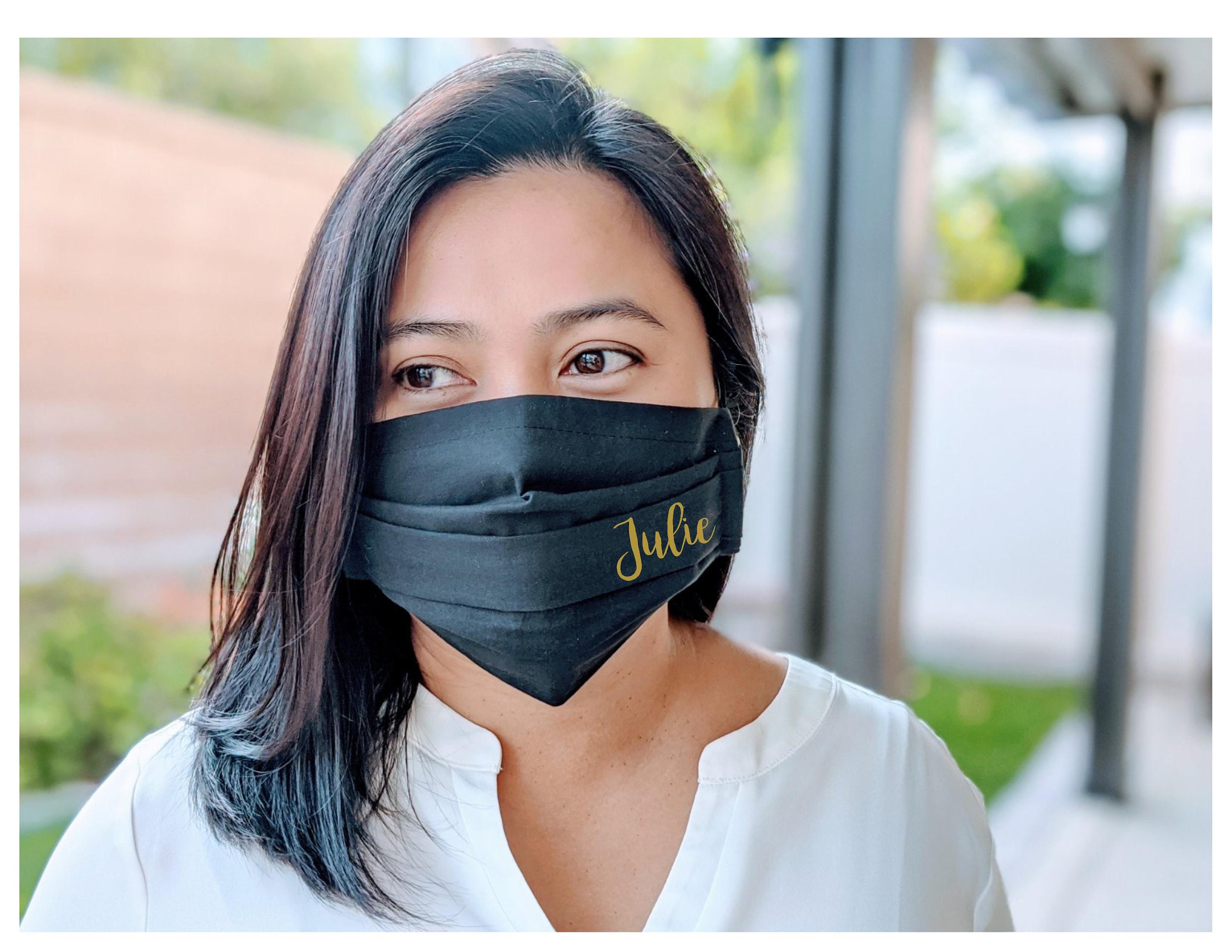 Personalized Face Mask with Optional Drinking Straw Hole Quarantine P…