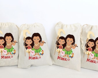 Moana Maui Party Favor Bags - SET OF 5 BAGS