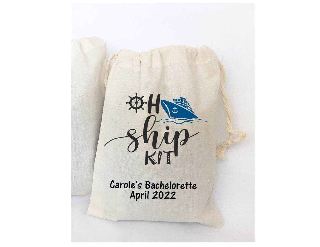 SET OF 5 BAGS Oh Ship Kit Favor Bags Cruise Party Favors Hangover Kit ...