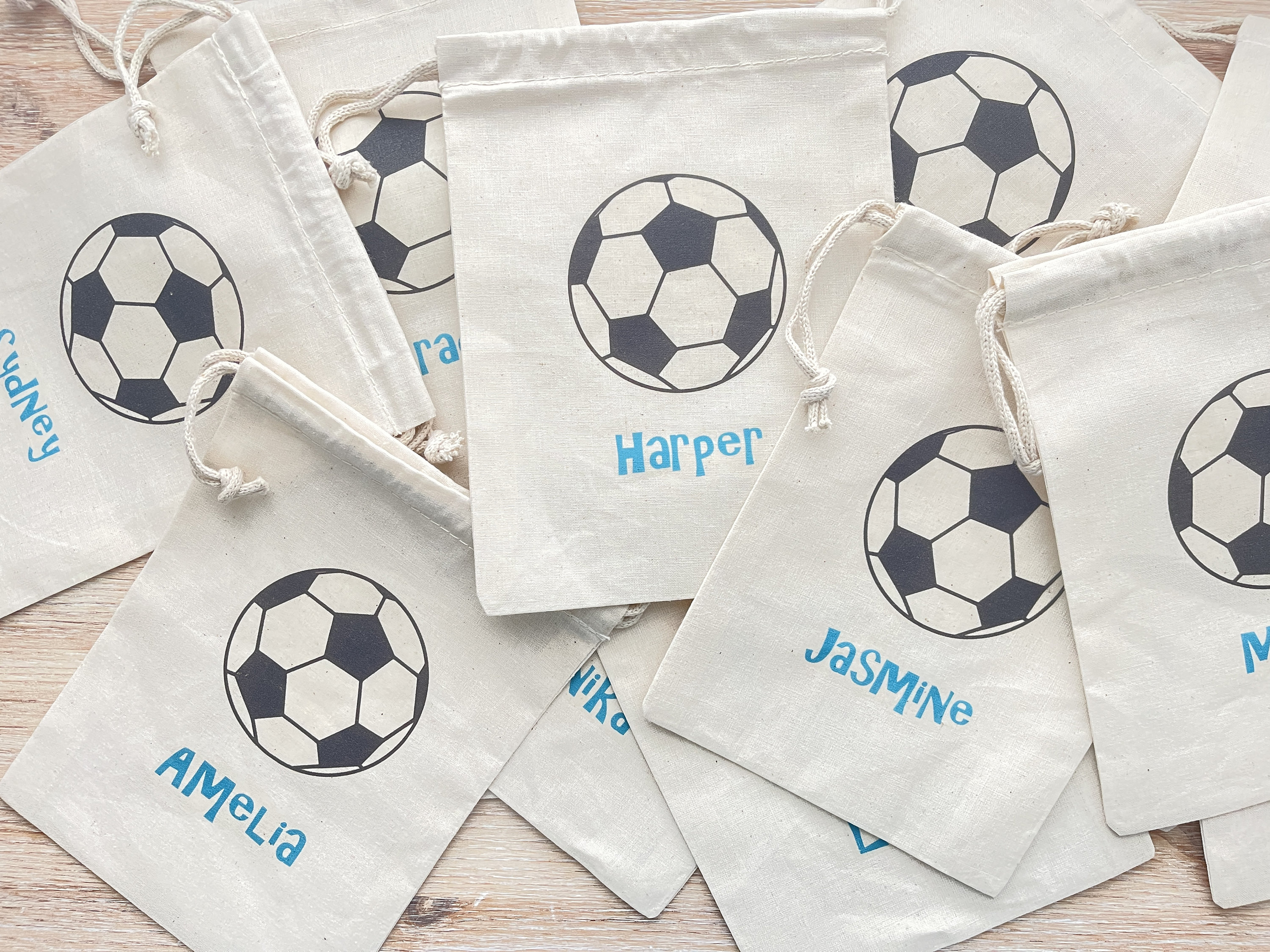 24 PCS Soccer Party Favor Bags - Soccer Themed Gift Bags For Birthday Parties & Goodie Bags