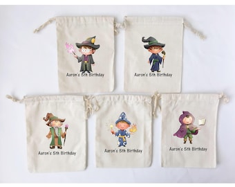 Personalized Wizard Birthday Favor Bags - Set of 5