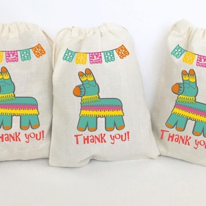 Fiesta Party Favor Bags Cinco de Mayo Party Favors Personalized Mexico Party Bags Pinata Llama Party Favor Bags - SET OF 5 BAGS