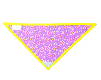 FLOWER POWER Dog Bandana - Reflective Patch and VELCRO® Brand Fastener