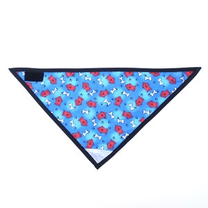 Dog Bandana: Fire Hydrants and Bones, Reflective Patch, VELCRO® Brand fastener