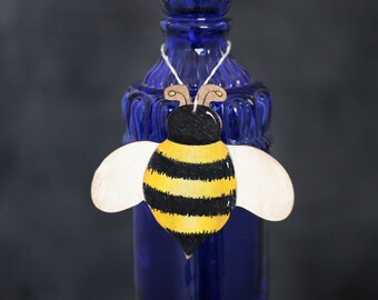 Personalized Bee Ornament, Hand Painted Christmas Ornament