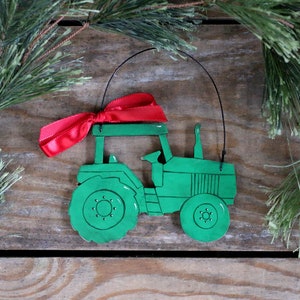 Personalized Tractor Ornament, Custom Painted Christmas Ornament, Farm themed Gift