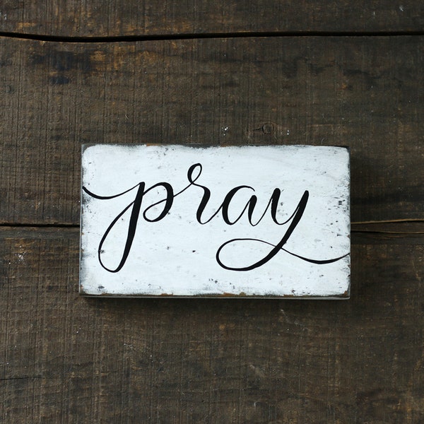 Pray Wood Sign Etsy