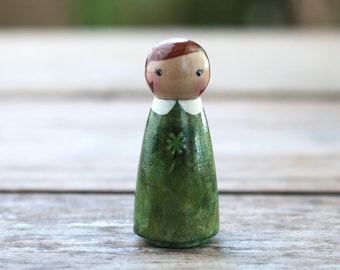 Irish Lass Peg Doll, St Patrick's Day Decor