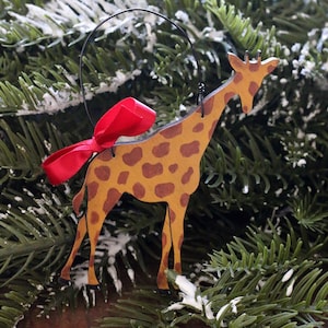 Giraffe Ornament, Personalized Christmas Ornament, Zoo or Safari Theme Gift