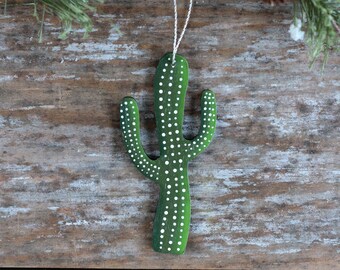 Cactus Ornament, Personalized Southwest / Arizona Theme Gift, Hand Painted Christmas Ornament