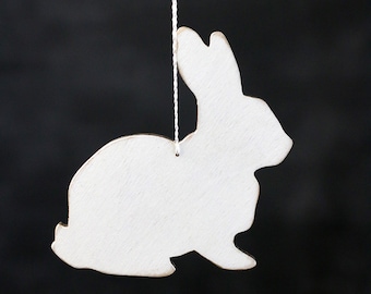 Personalized Rabbit Ornament, Hand Painted Bunny Ornament, Easter Decor