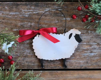 Personalized Sheep Ornament | Baby's First Christmas Ornament | Country Christmas Ornament