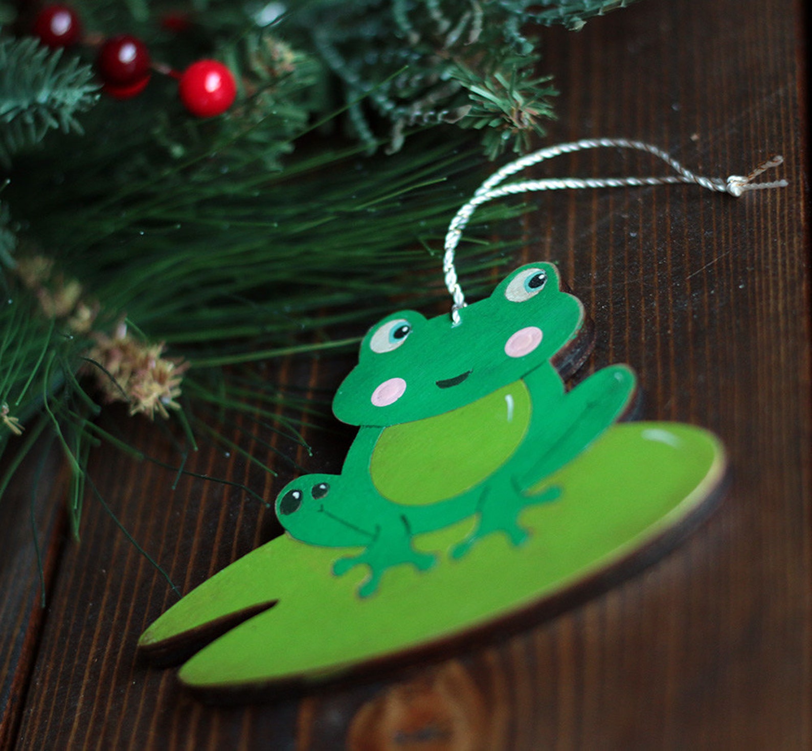 Personalized Frog Ornament Hand Painted Christmas Ornament Etsy