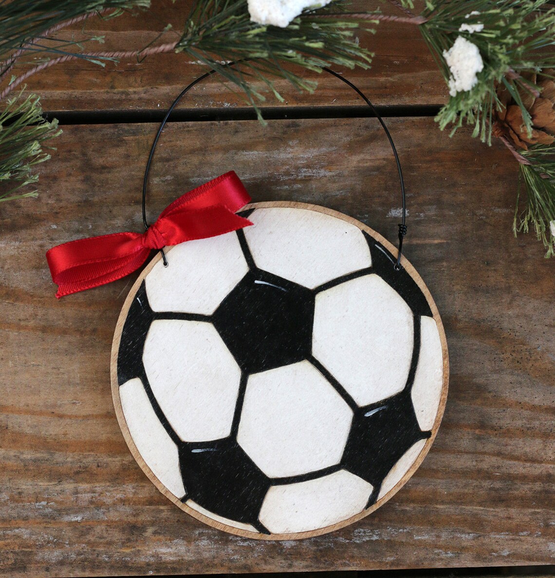 Soccer Ball Ornament Personalized Christmas Ornament Etsy