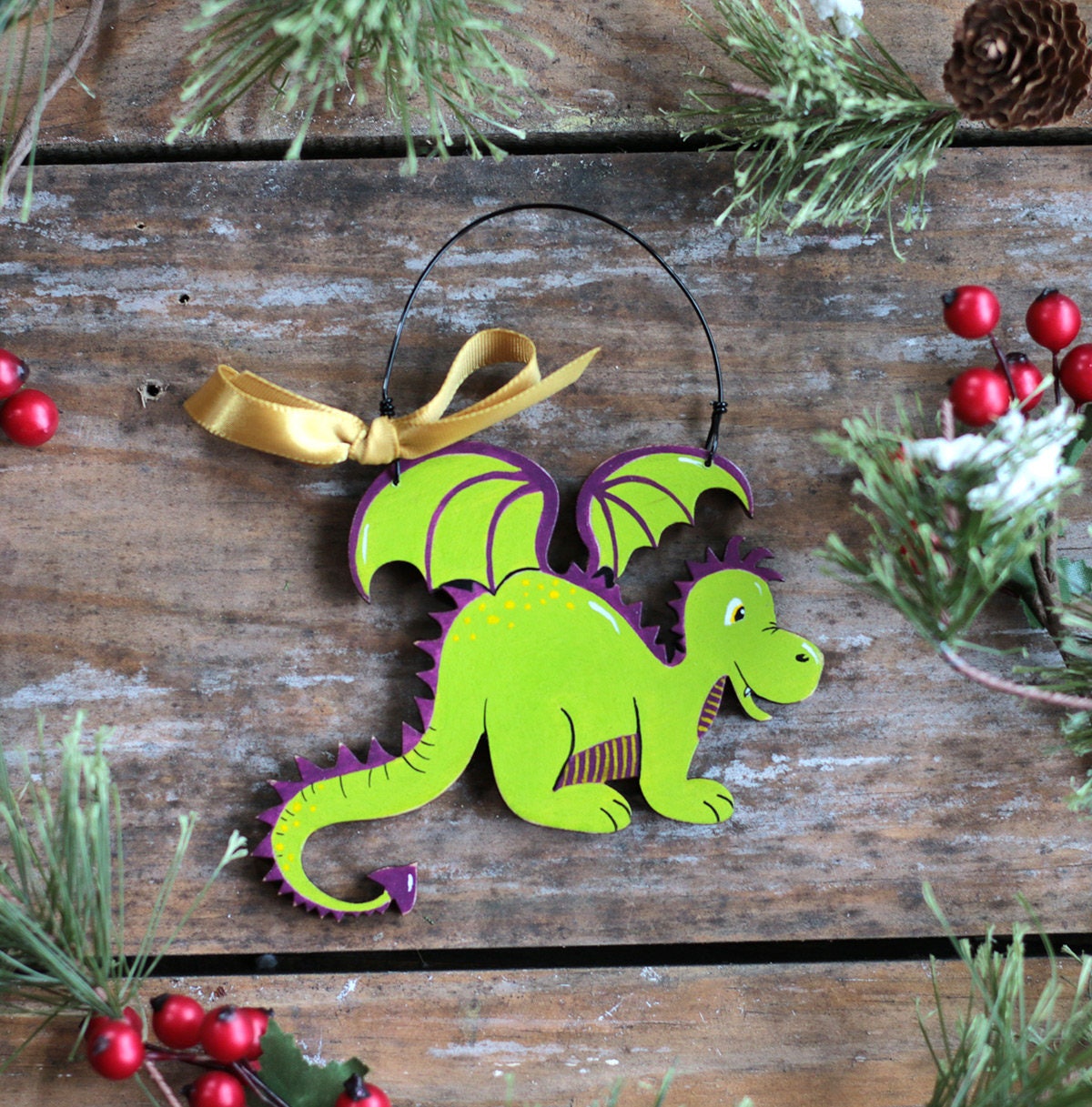 Personalized Dragon Ornament Hand Painted Ornaments for Kids Etsy