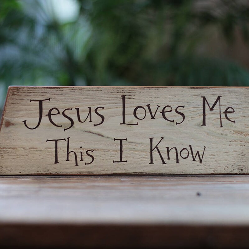 Jesus Loves Me Sign - Etsy