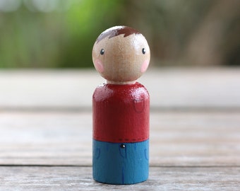 Custom Boy Peg Doll, Simple Toy for Open Play, Custom Peg Doll Family Member