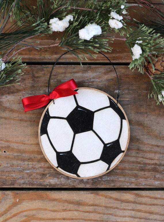 Personalized Soccer Ball Ornament Custom Christmas Ornament Etsy