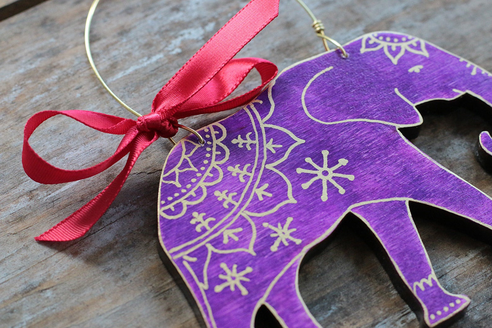 Personalized India Elephant Ornament Hand Painted Christmas Etsy