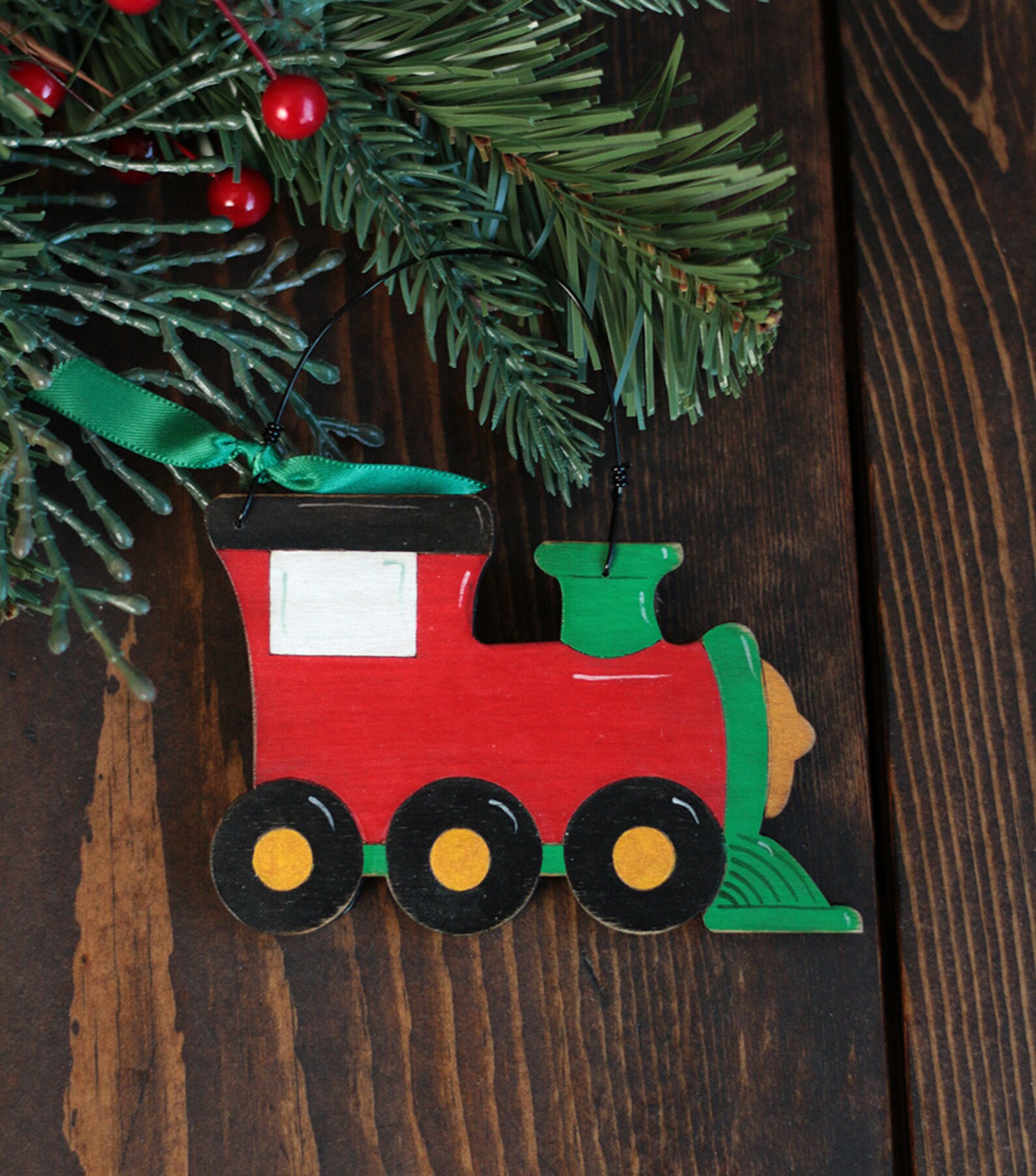 Personalized Train Ornament Hand Painted Christmas Ornament Etsy
