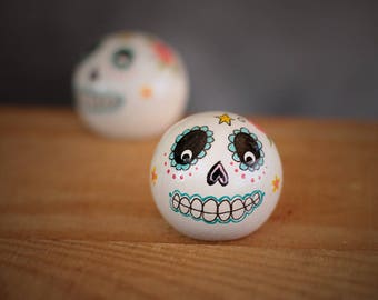 Sugar Skull Peg Doll, Day of the Dead Peg Doll, Halloween Decor