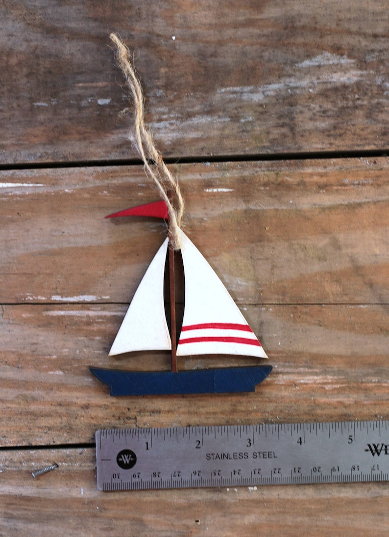 Personalized Sail Boat Ornament Nautical Christmas Ornament Etsy