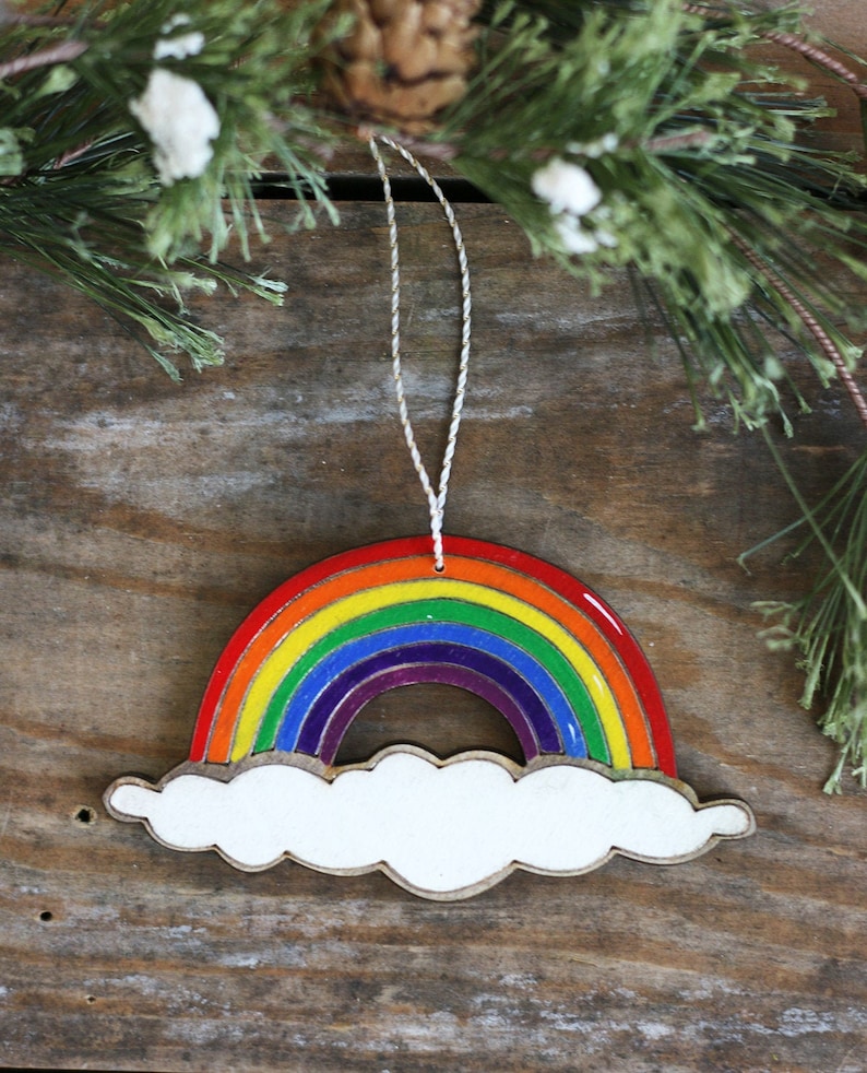 Personalized Rainbow Ornament Custom Christmas Ornament Etsy