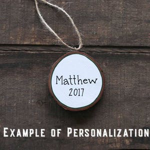 Personalized Aunt & Uncle Ornament Pregnancy Announcement Gift Hand Painted Wood Slice Ornament image 9