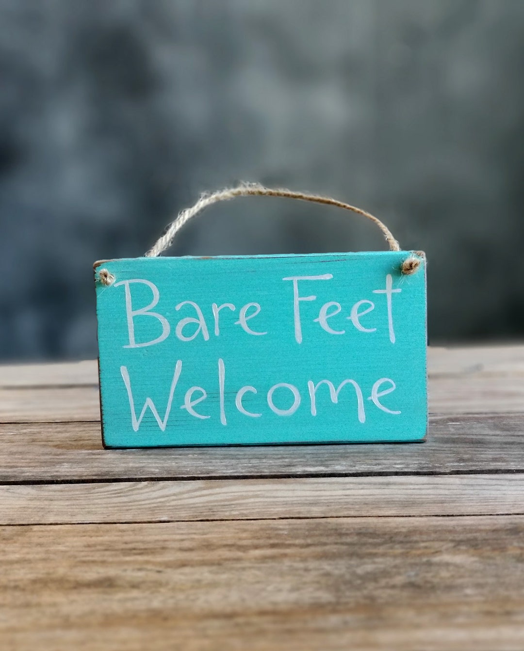 Rustic Beach Decor, Bare Feet Welcome Sign, Coastal Summer Decor ...