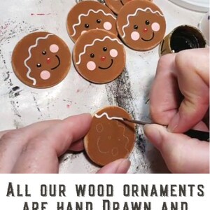 Personalized Aunt & Uncle Ornament Pregnancy Announcement Gift Hand Painted Wood Slice Ornament image 6