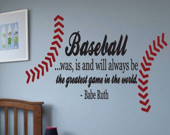 Babe Ruth, Baseball Quote. Vinyl Decal- Children's decor, Sports, Bedroom, Nursery, Baseball