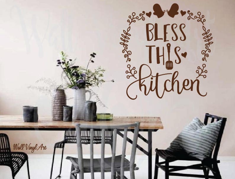 Bless this Kitchen Vinyl Decal Wall Art home decor Kitchen Etsy