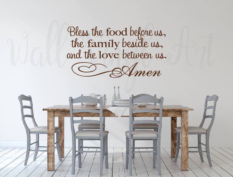 Bless This Food Before Us Saying Kitchen Vinyl Decal Wall | Etsy