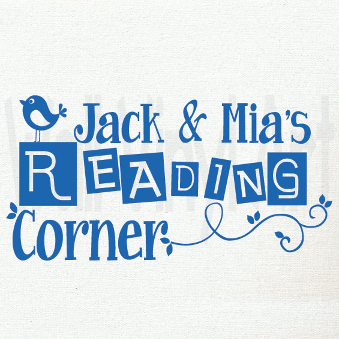 Personalized Name Reading Corner Vinyl Lettering Art Vinyl Etsy