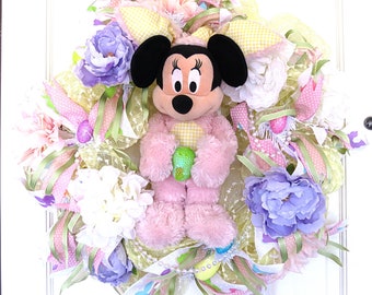 Easter Minnie Bunny Wreath, Minnie Bunny Wreath, Easter Minnie Wreath, Bunny Wreath