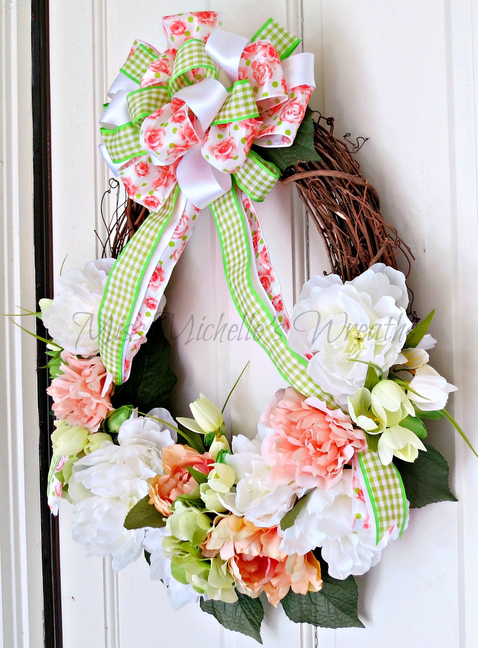 Spring Wreath for Front Door Spring Floral Wreath for Front Etsy
