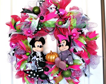 Mickey and Minnie Halloween Costume Wreath, Mickey Halloween Costume Wreath, Minnie Halloween Costume Wreath