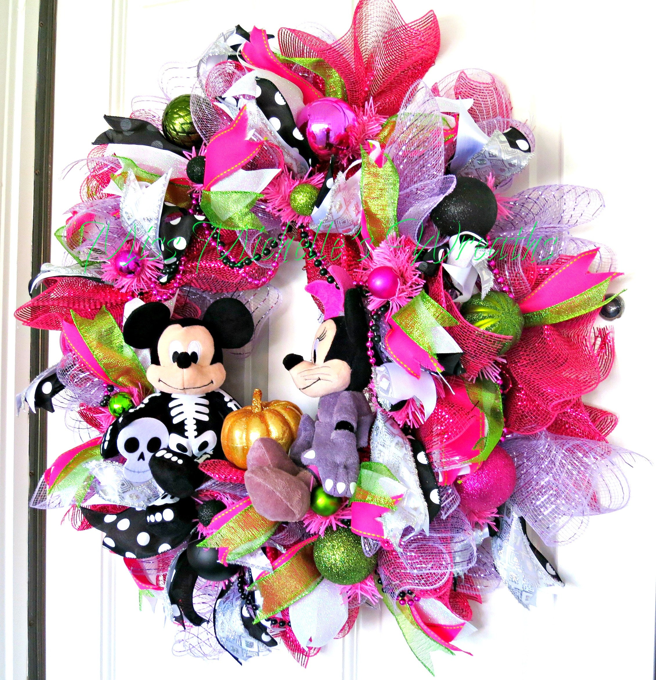 Mickey and Minnie Halloween Costume Wreath Mickey Halloween Etsy
