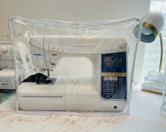 Juki Sewing Machine cover clear vinyl Fits most domestic machines, Juki TL2010q, TL18qvp, Haruka DX7,  Bernina, Brother, etc. Custom size XL