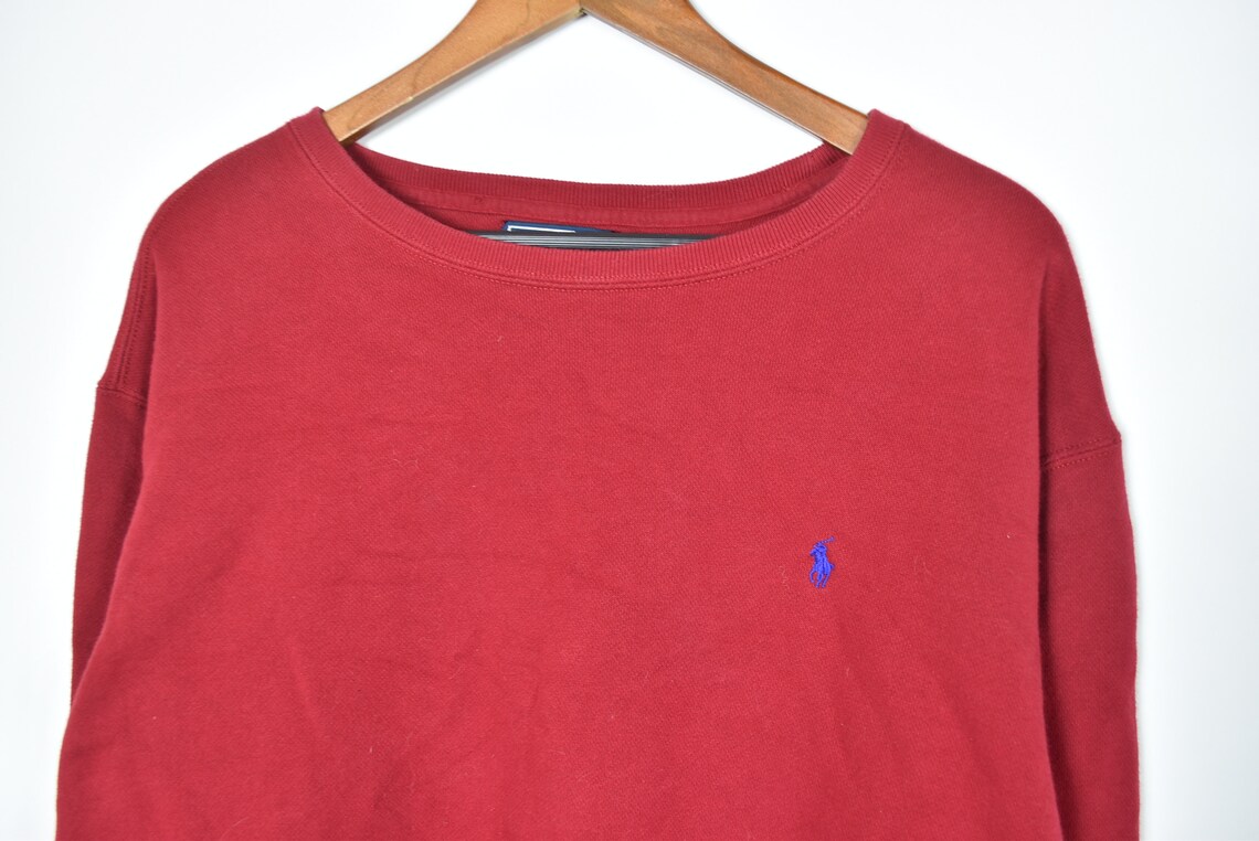 Vintage Red Polo Ralph Lauren Sweatshirt - Etsy