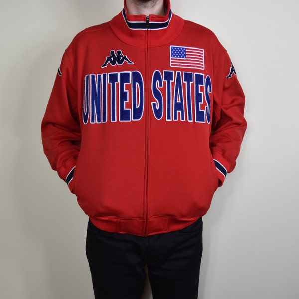 Vintage Red Kappa United States Zip Up Jacket