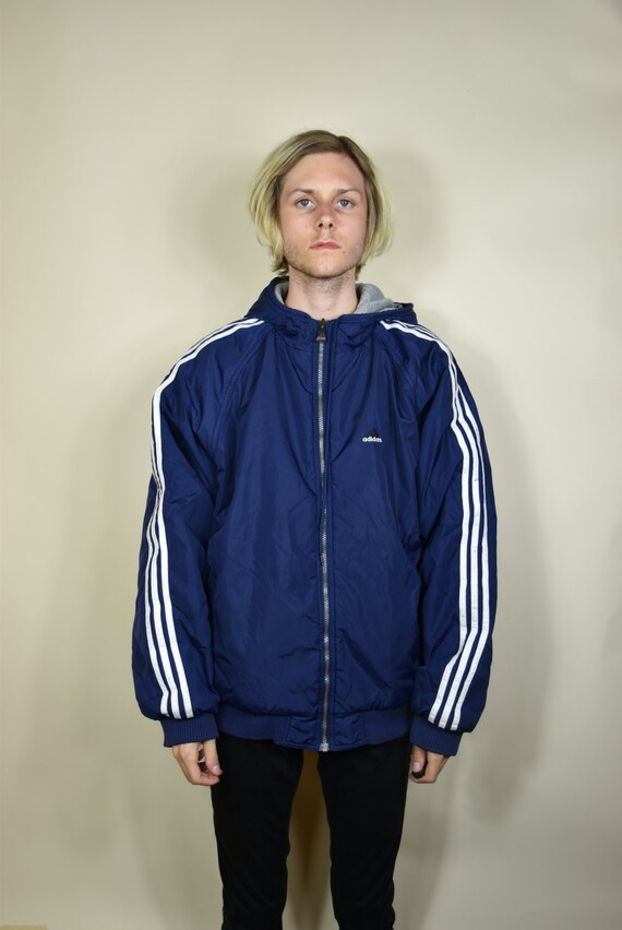 adidas reversible jacket grey and black