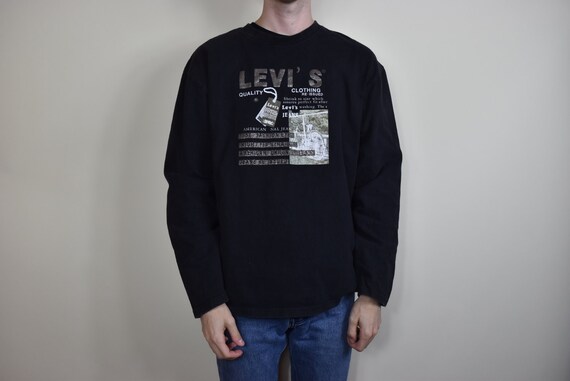 levis black long sleeve shirt