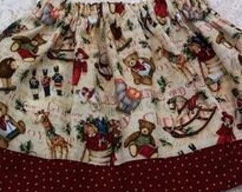 NEW! Toddler's Christmas Skirt with Nostalgic Christmas Toys - Size 3