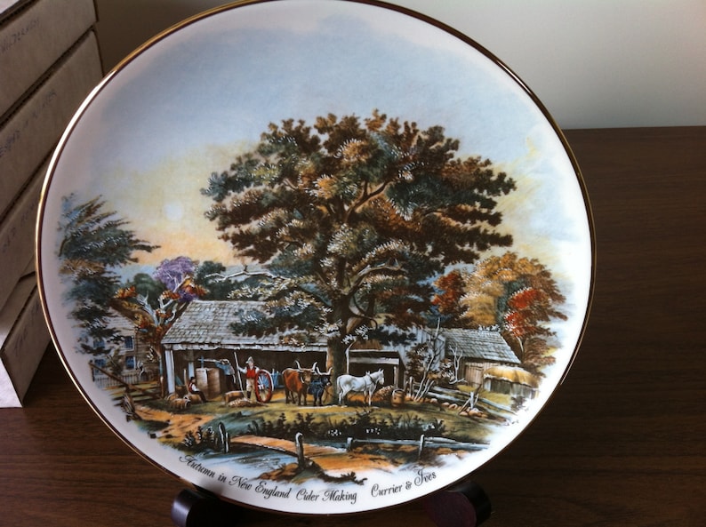 Currier & Ives Vintage Autumn and Winter Plates image 1